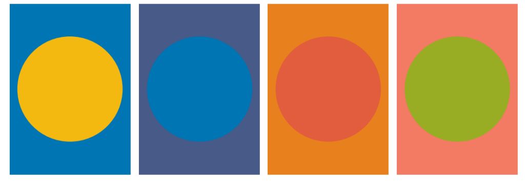 Brightly coloured shapes and symbols from the Bognor Regis Place Branding