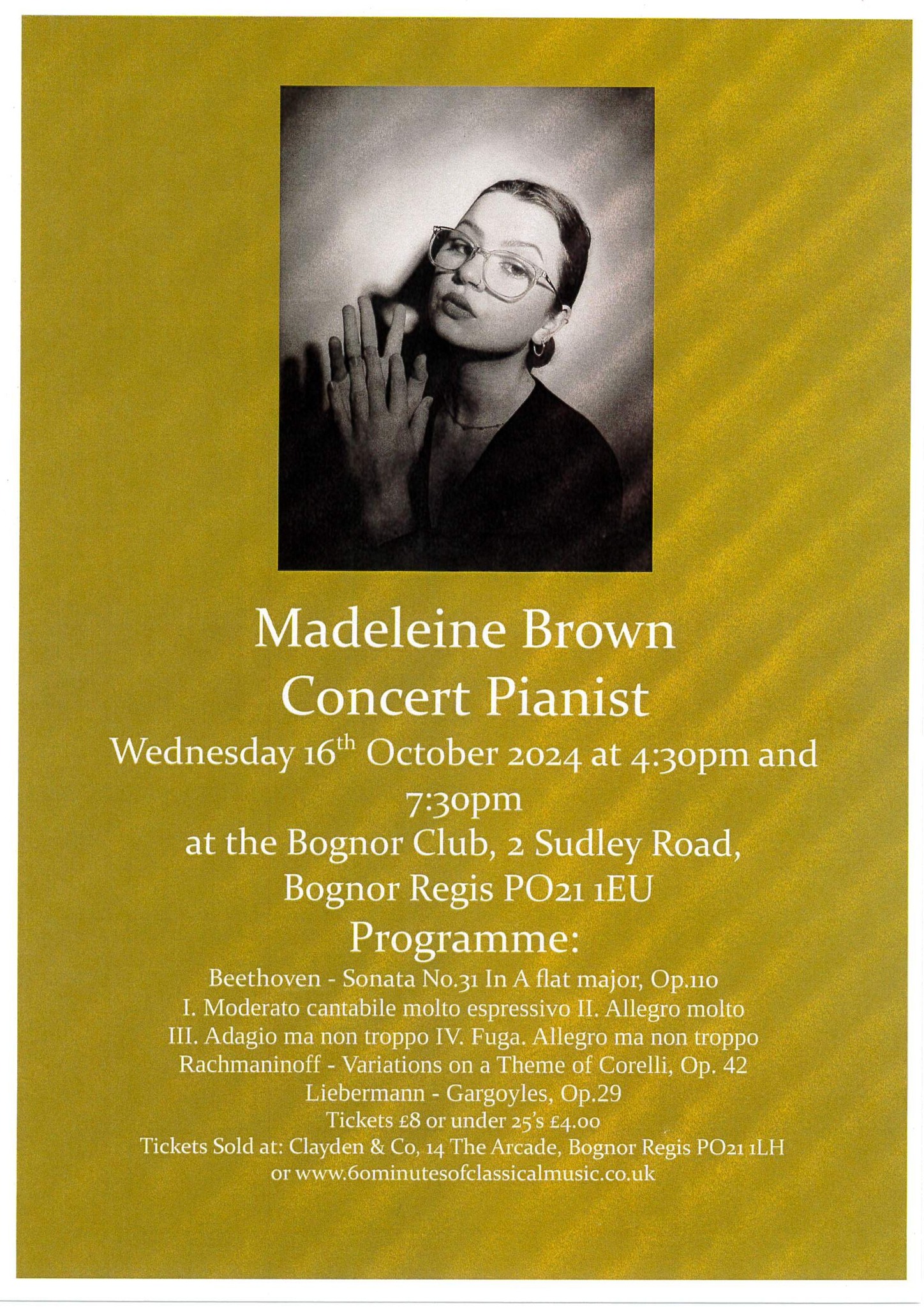 60 Minutes Of Classical Music Madeleine Brown Whats On Love Bognor Regis 5739